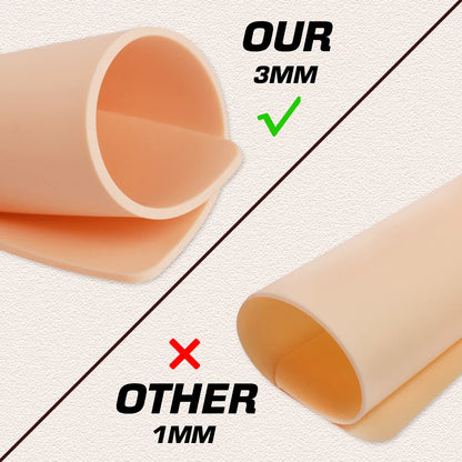 Tattoo Practice Skin Silicone 3MM – Double-Sided Permanent Makeup Training Accessory (15/10/8/5/1pcs)