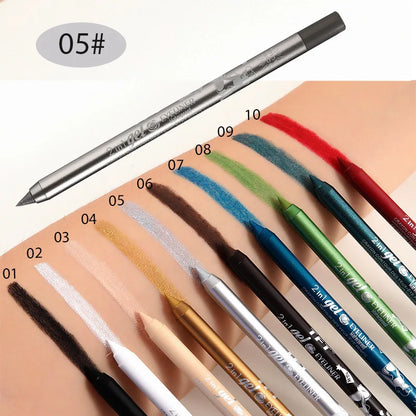 Waterproof Long-Lasting Eyeliner Pencil – Colorful Gel Eye Liner Pen in Blue, Black & White for Makeup and Beauty