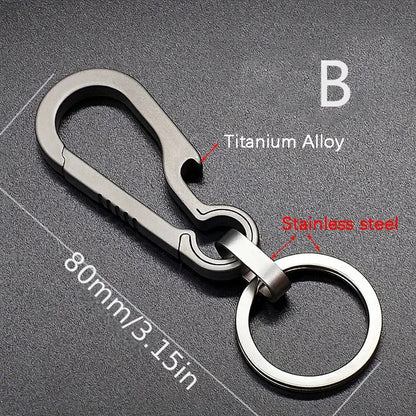 Titanium Carabiner Keychain – Hook Key Ring with Bottle Opener for Camping, Hiking & Outdoor Travel