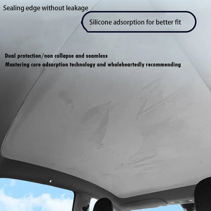 Electrostatic Sunshade for Tesla Model 3 & Y – Ice Cloth Sunroof Front & Rear Glass Skylight Interior Cooling Shade