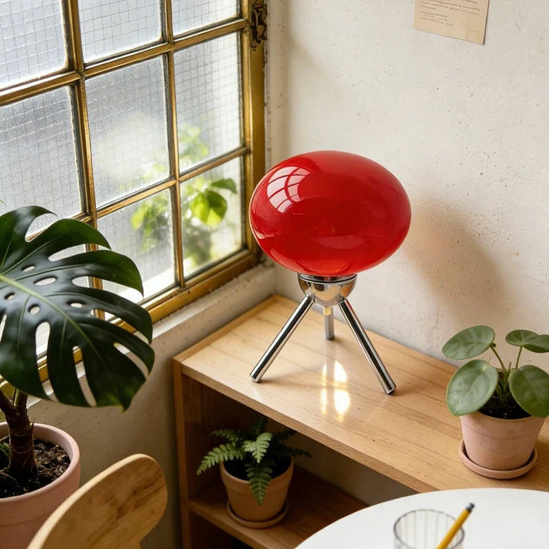 Bauhaus Mushroom Table Lamp - Mid-Century Nordic Glass Bedside Light for Modern Bedroom Decor