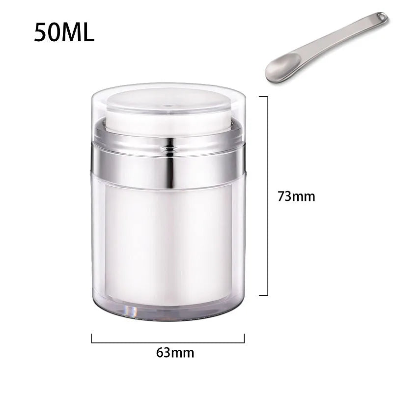 15/30/50g Empty Airless Pump Jar — Refillable Acrylic Vacuum Bottle for Makeup, Lotion & Cosmetics
