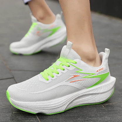 Men’s & Women’s Carbon Plate Running Shoes - Lightweight Breathable Marathon Sneakers with Air Cushion & Non-Slip Sole