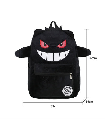 TAKARA TOMY Pokémon Gengar Backpack — Cute Cartoon School Bag for Kids, Student Gift Mochila