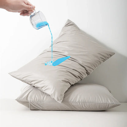 2-Piece Zippered Waterproof Pillow Covers – Oil-Resistant Knitted Pillow Protectors for Bed