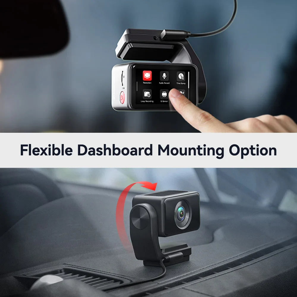 REDTIGER A4 4K Dash Cam Front & Rear – GPS, 5G WiFi, Touch Screen, Night Vision, 24H Parking Mode & Voice Control Drive Recorder