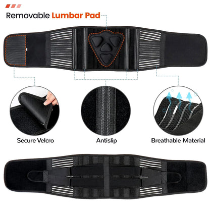 Anti-Skid Lumbar Support Belt for Lower Back Pain Relief – Adjustable Back Brace Pad for Men & Women, Herniated Disc & Spine Support Comfort Wrap