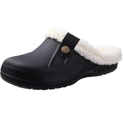 Bebealy Casual Women’s Garden Shoes & Warm Fluffy Men’s Waterproof Winter Slippers – Outdoor Antiskid Classic Leopard Design