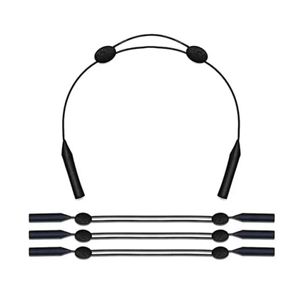 Universal Adjustable Eyewear Retainer: 5pcd Sports Sunglasses Strap - Unisex Safety Glasses Holder with Large Round-Head Fit