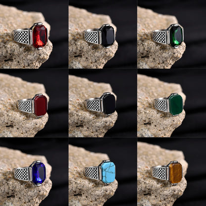 Men's High-Quality Stainless Steel Onyx Rings – Multiple Color Gemstone Styles – Professionally Factory Made Jewelry