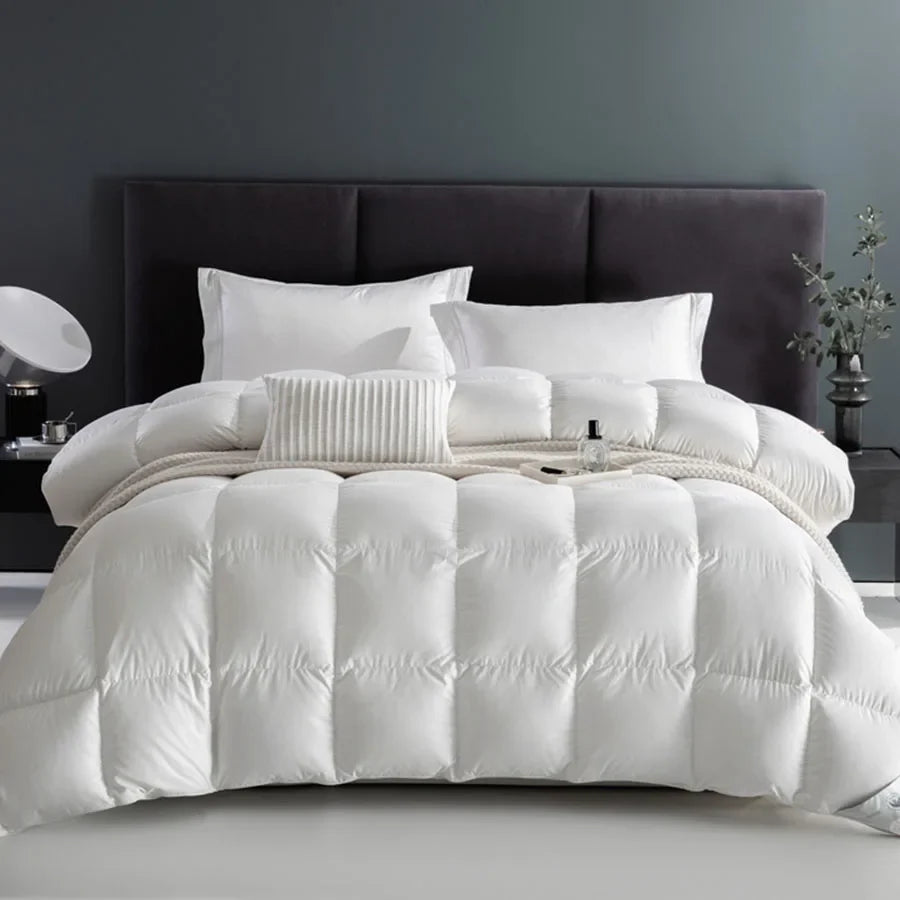 Winter Cotton Goose Down Quilt – Super Soft Fluffy Duvet for Queen & King Size, Four Seasons Blanket 220x240