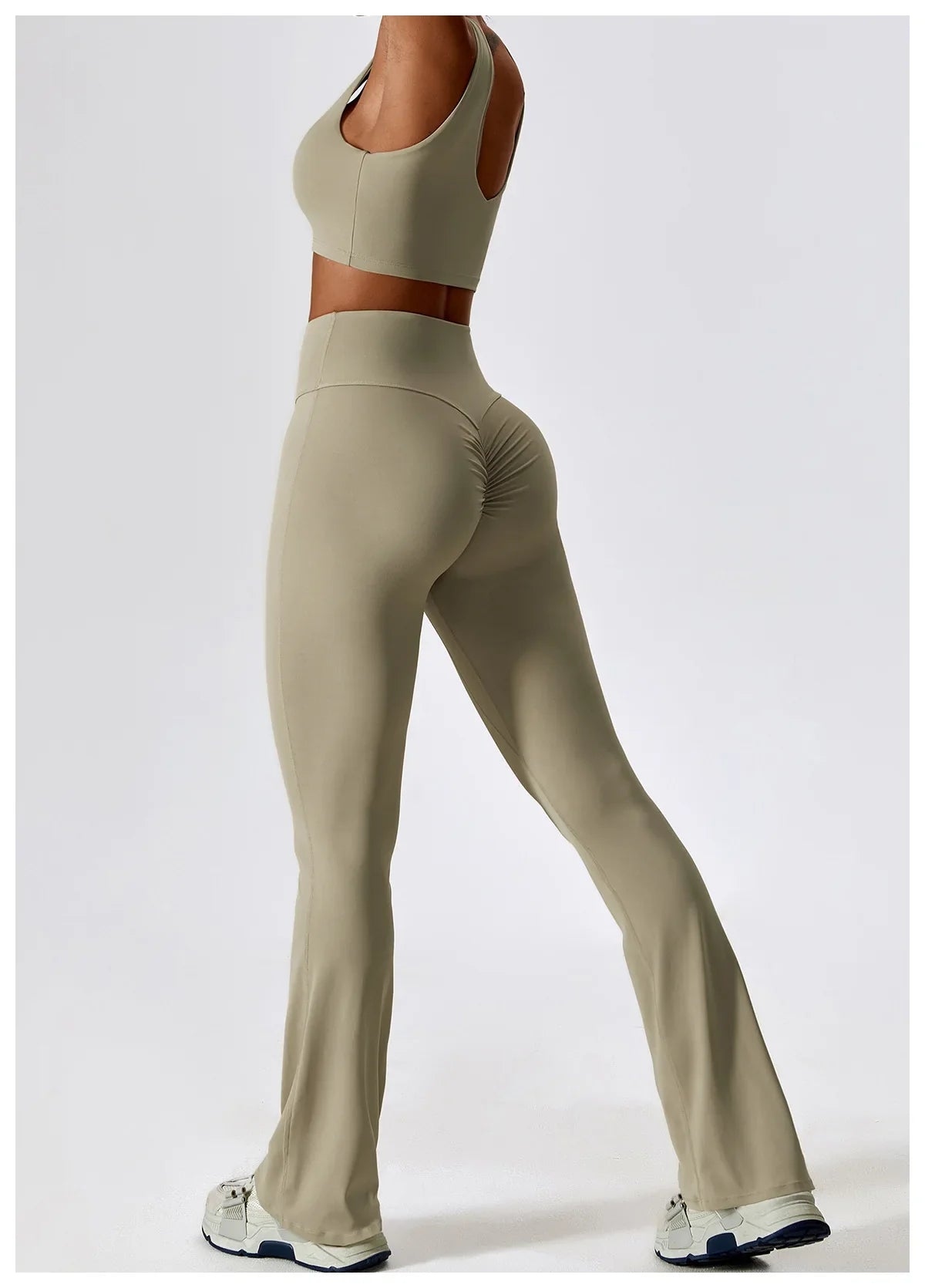 2PCS Seamless Women’s Yoga Set – Long Sleeve Crop Top & Leggings Workout Outfit, Athletic Gym Sportswear