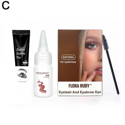 15-Minute Fast Henna Eyelash & Eyebrow Dye Tint Kit – Professional Easy Dye Gel in Brown & Black for Perfect Eyebrows