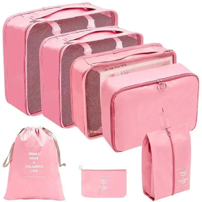 7–10 Pc Travel Organizer Storage Bags Set – Portable Packing Cubes for Suitcase, Clothes, Shoes & Luggage Tidy Pouch