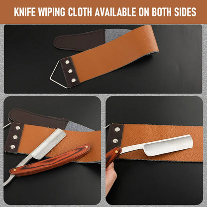 Professional Barbershop Men’s Shaver – Straight Edge Barber Razor Knife for Beard Shaving with Wiping Cloth