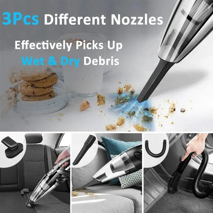Wireless Handheld Vacuum Cleaner – Powerful Cyclone Suction, Rechargeable Quick-Charge for Car, Home & Pet Hair