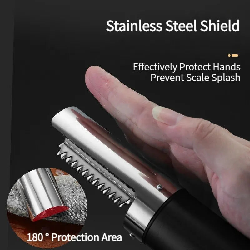 Wireless Portable Electric Fish Scaler - USB Rechargeable Fish Scale Planer and Cleaner Scraper Seafood Knife - Kitchen Tool (1 PCS)