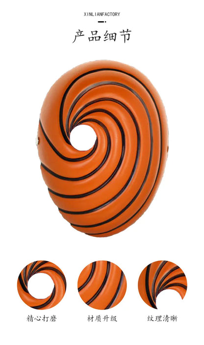 Japan Anime Tobi Obito Akatsuki Ninja Cosplay Mask – Full Face Resin Party Mask for Unisex