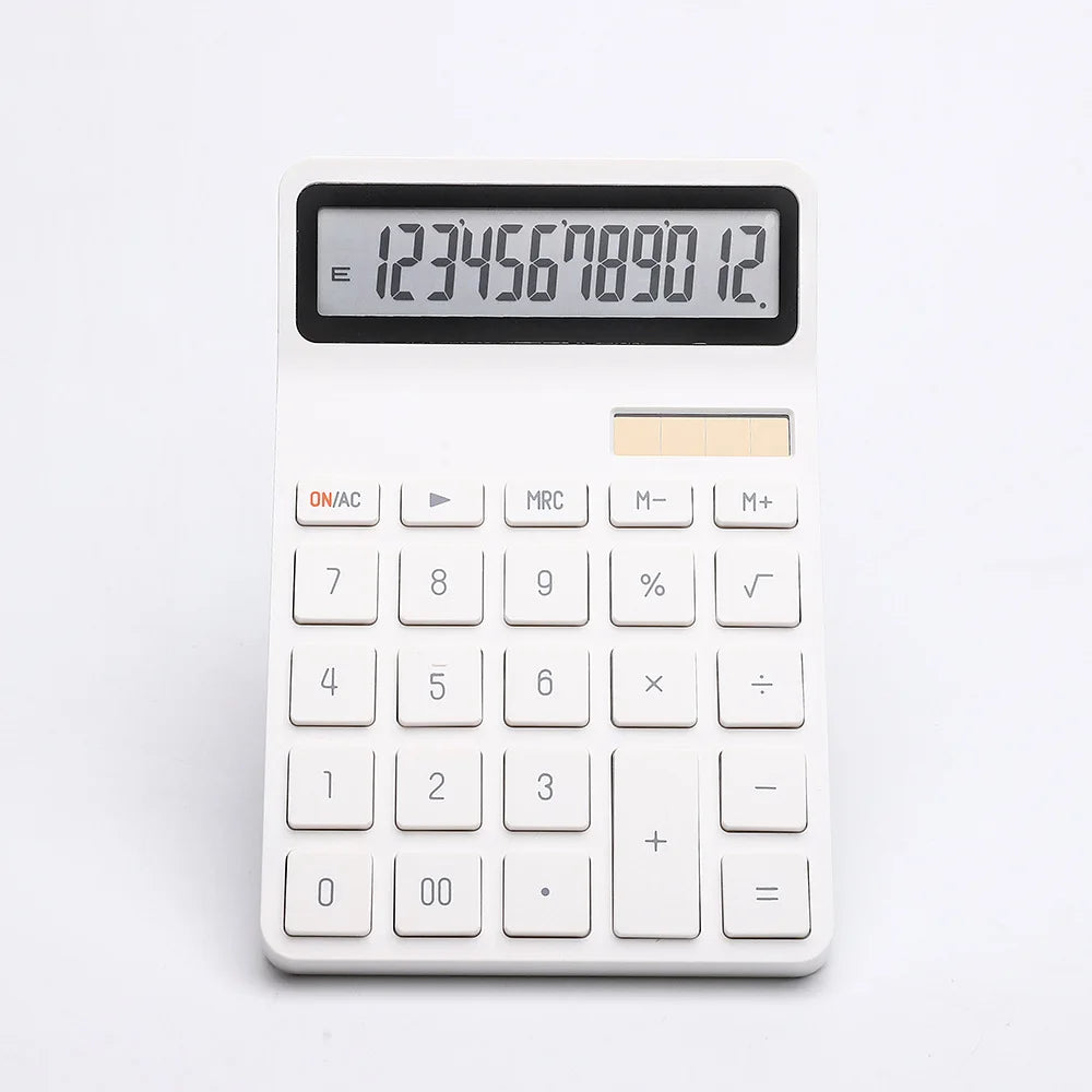 12-Digit Solar Calculator – Dual Power Supply Electronic Financial Accounting Calculator for Home, Office & School Use