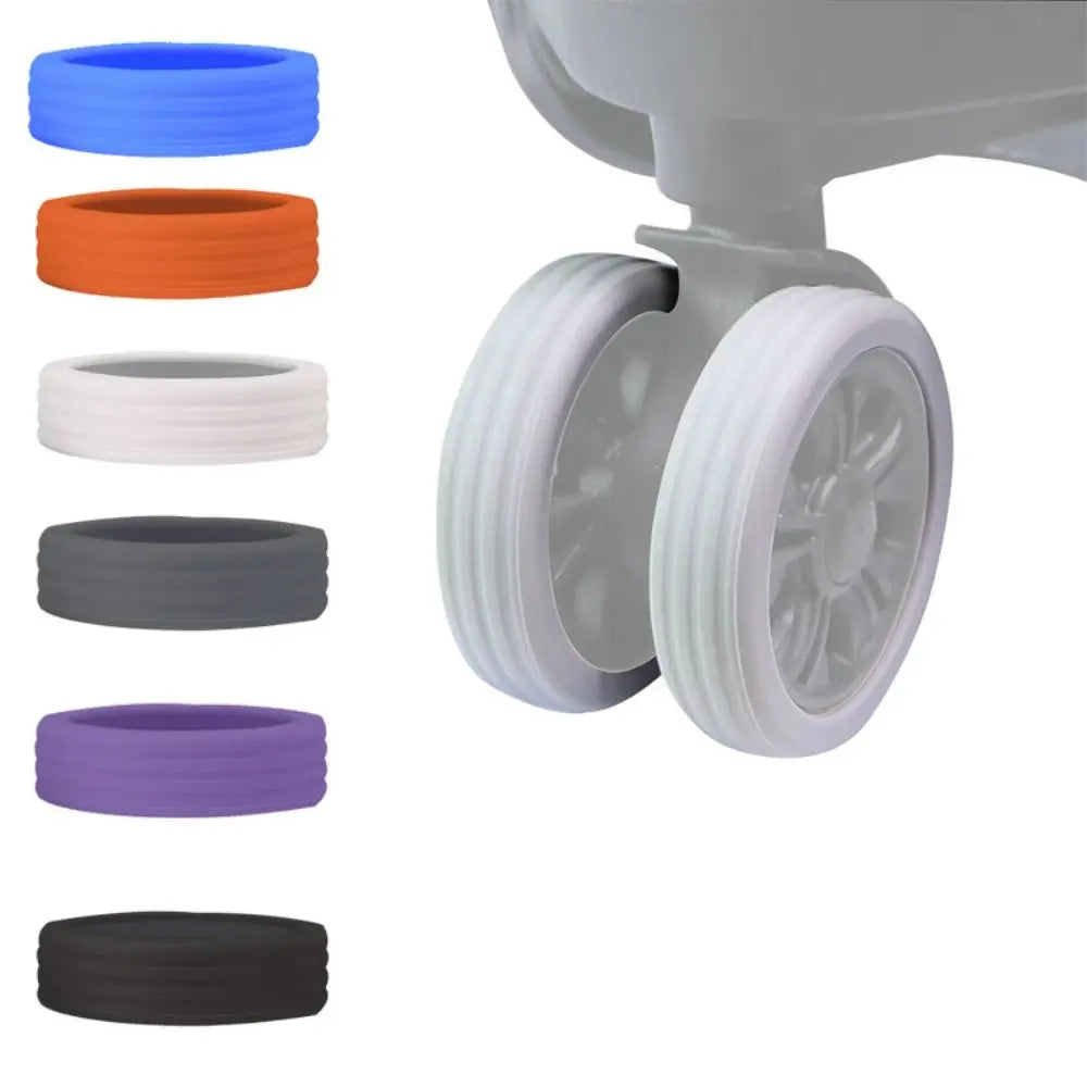 4/8PCS Travel Luggage Wheel Protectors — Noise-Reducing Caster Covers for Suitcase Trolley Boxes
