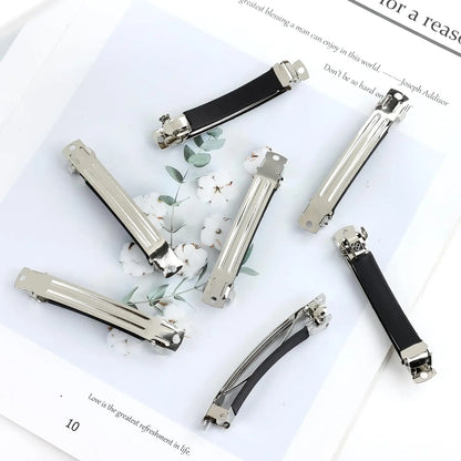 10pcs French Spring Hair Clips — Thickened Anti-Slip Barrette Blank Base for DIY Hairpins & Jewelry Making Accessories