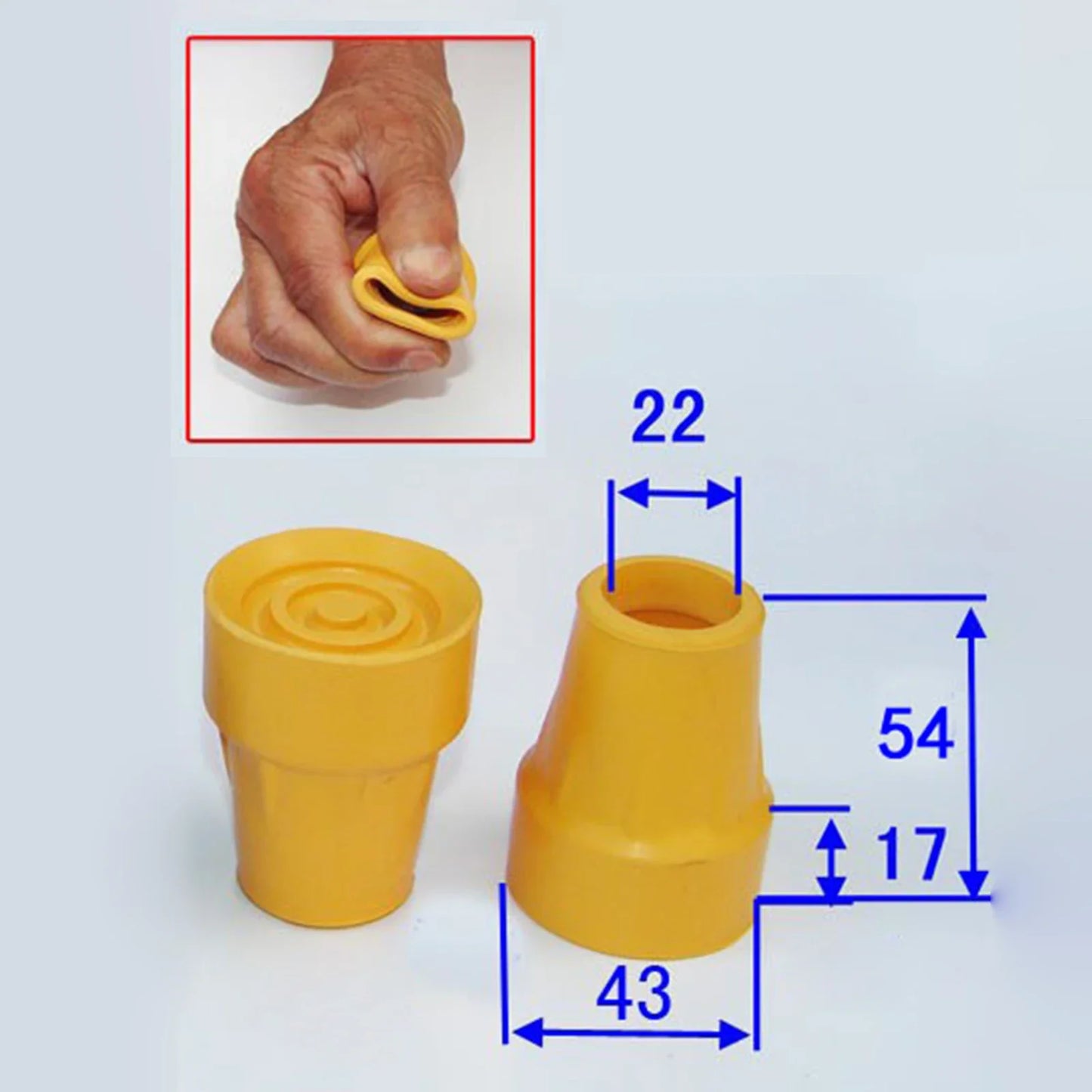 2-Piece Crutch Accessory Kit — Gray Rubber Crutch Pads, Handle Grip Covers & Tip Covers Replacement Parts