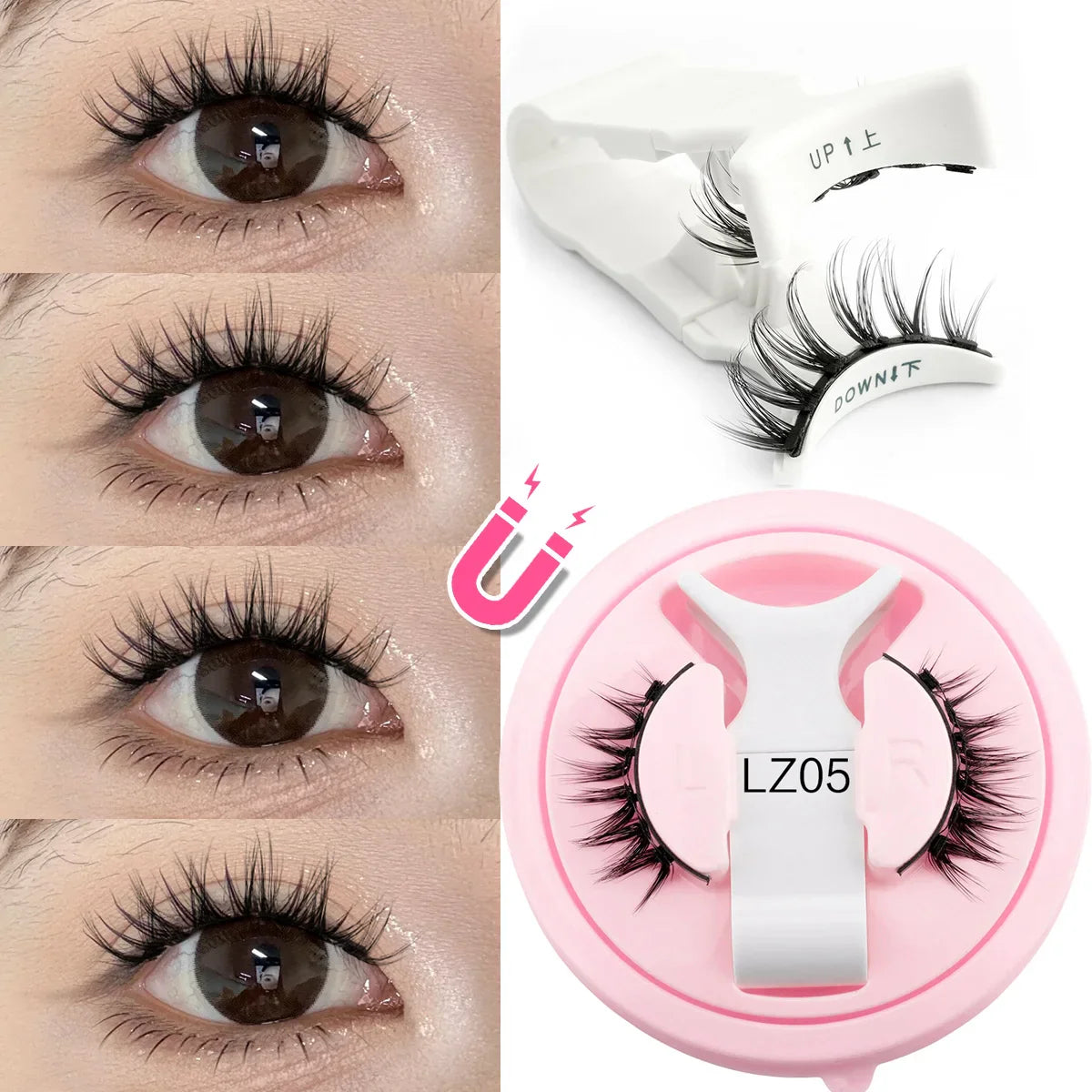 YSDO Magnetic Eyelashes – Reusable 3D Mink Winged False Lashes with Tweezer, No Glue Long-Lasting Makeup Lashes