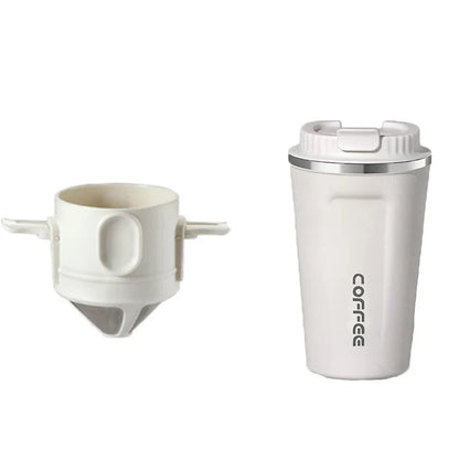 304 Stainless Steel Portable Coffee Filter – Reusable Drip Coffee Tea Holder Mug Set with Coffee Pot & Dripper