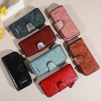 Men’s PU Leather Long Zipper Wallet – Business Card Holder & High-Quality Men’s Handbag Wallet