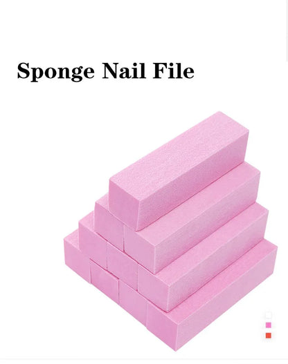 Pink Nail Buffing & Sanding Block — Pedicure Manicure Sponge for Grinding, Polishing & Safe Nail Art Care