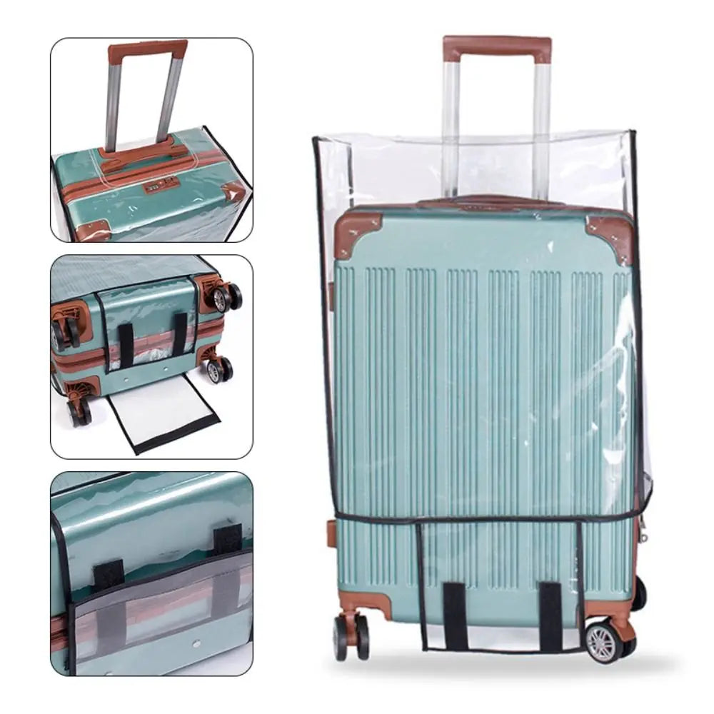 Transparent PVC Luggage Cover - Waterproof, Dustproof Suitcase Protector - Fashionable Travel Accessory