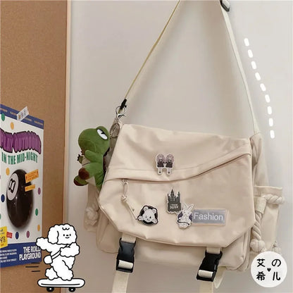 Youth Fashion Nylon Crossbody Bag – Large Capacity Canvas Shoulder Messenger School Bag for Women & Girls