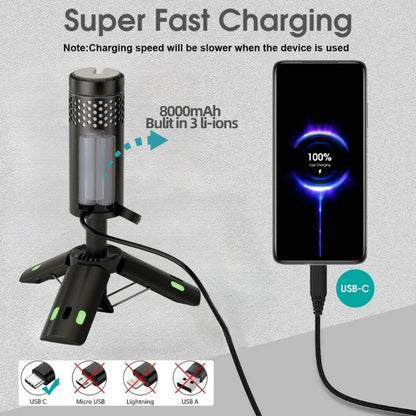 8000mAh Rechargeable Telescopic Camping Lantern: Dimmable Night Light with Magnetic Base for Outdoor Adventures & Emergencies