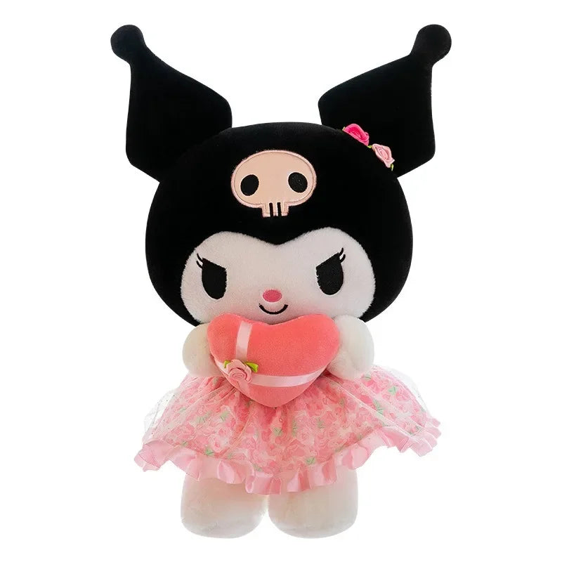 Sanrio Kuromi Plush Toy – 30cm Cinnamoroll & Melody Stuffed Doll, Soft & Comfortable, Valentine's Day & Birthday Gift