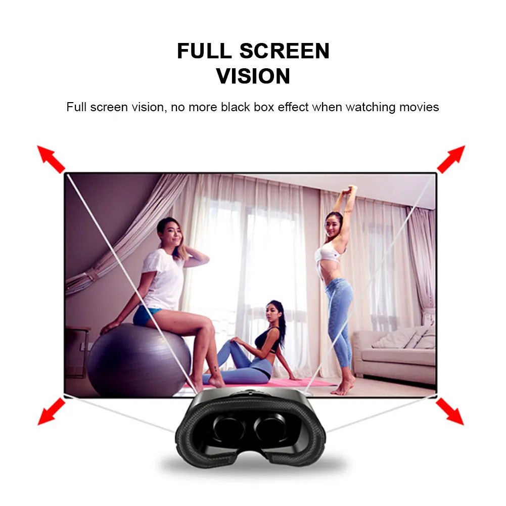 3D VR Headset – Virtual Reality Smart Glasses Helmet for Smartphones with Controllers and 7-Inch Lenses