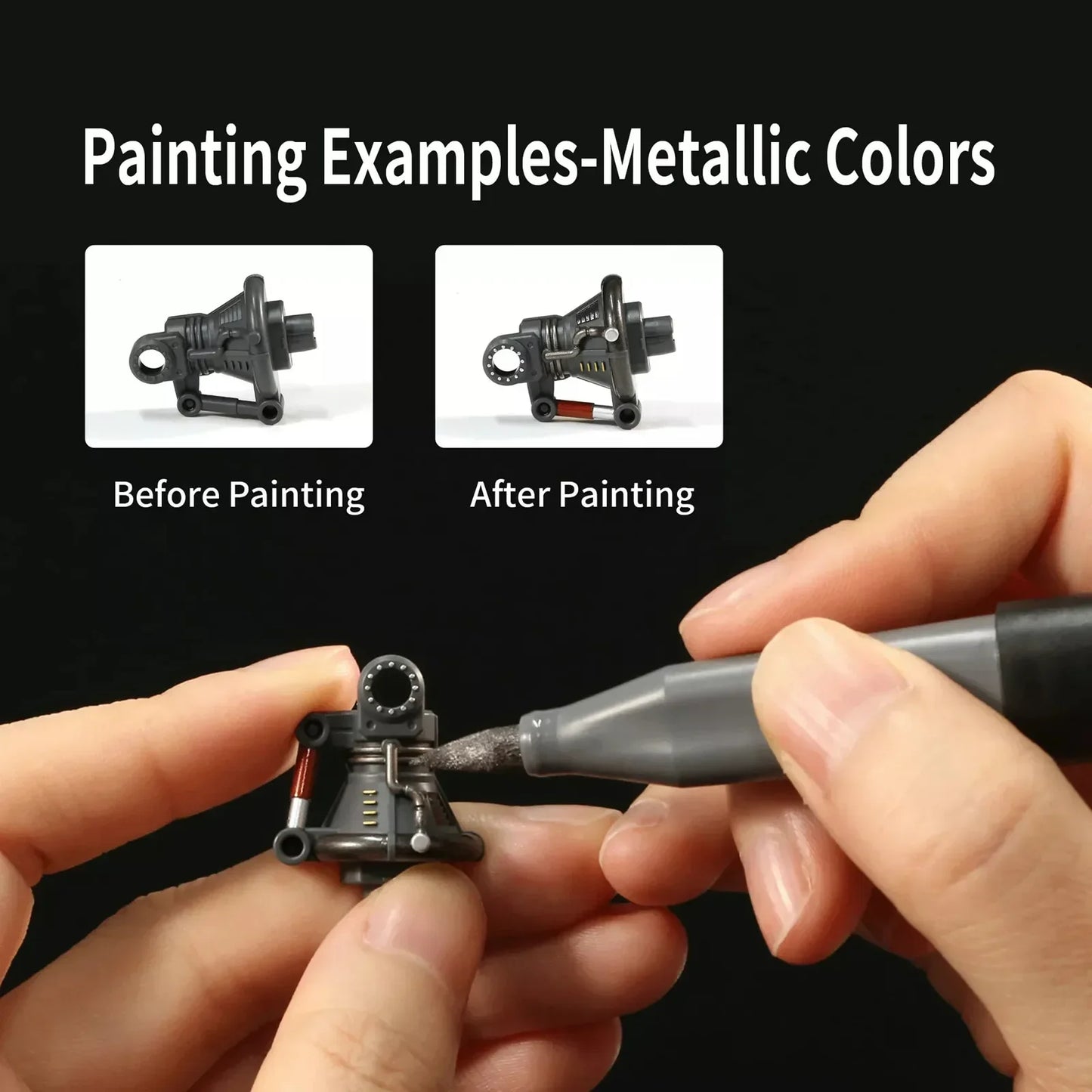 DSPIAE Water-Based Soft Tip Marker Set – Eco-Friendly Base & Metallic Color Model Paint Markers for Detailing & Crafting
