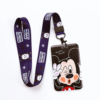 Disney Mickey ID Card Holder Lanyard – Girls Door Card Case, Hanging Rope Badge Holder, Neck Strap for Business Cards, Small Gift