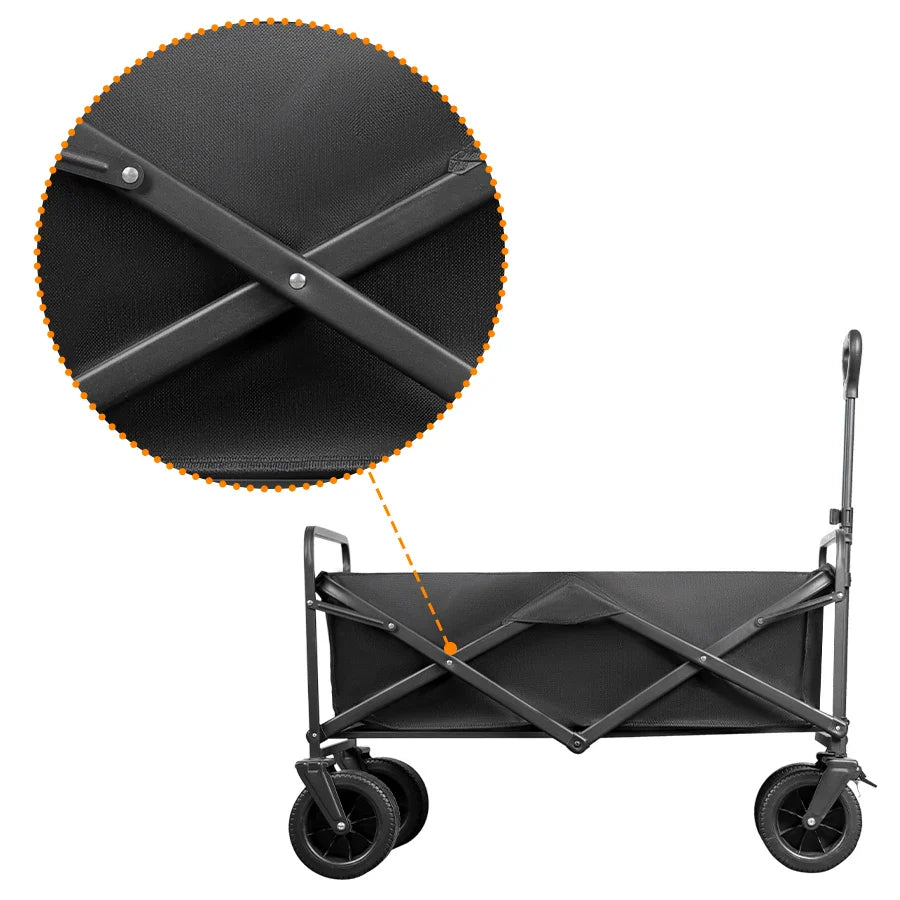 500lbs Heavy Duty Folding Tank Wheels Cart — Large Capacity Outdoor Wagon for Beach, Sand, Trolley & Camping