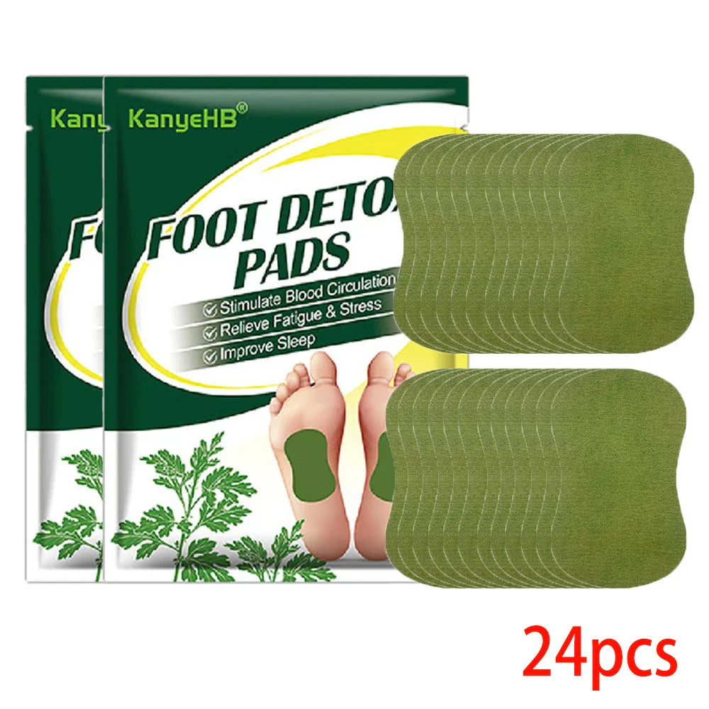 Detox Foot Patches – 12/24PCS Natural Herbal Pads with Wormwood & Artemisia for Toxin Cleansing, Stress Relief & Better Sleep