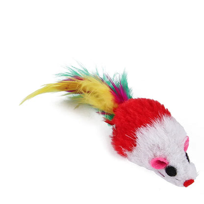 Kitten Toys Variety Pack - Pet Cat Toy Combination Set with Funny Cat Stick, Sisal Mouse, Bell, and Ball - Cat Supplies