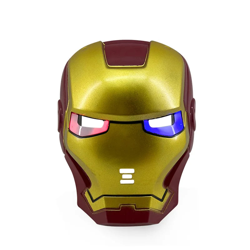 Disney Anime Spider-Man LED Light Mask – Cool Cartoon Iron Man & Captain America Costume Prop for Kids Party Gift