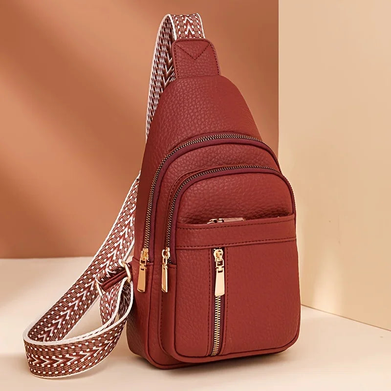 Multifunctional Retro PU Leather Crossbody Bag – Soft, Versatile with Multiple Zippered Pockets for Leisure & Sports