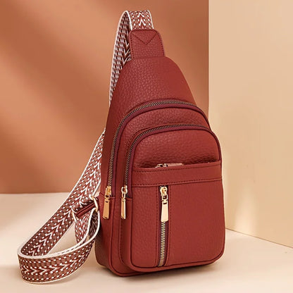 Multifunctional Retro PU Leather Crossbody Bag – Soft, Versatile with Multiple Zippered Pockets for Leisure & Sports