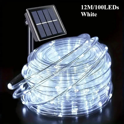 LED Solar String Lights – Waterproof Tube Rope Fairy Lights for Garden, Christmas & Outdoor Holiday Home Decoration