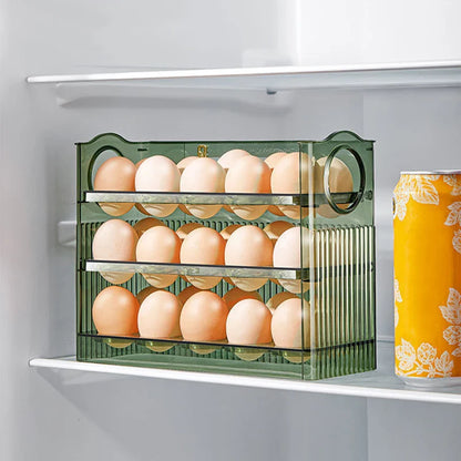 Egg Storage Box Refrigerator Organizer - Food Containers Fresh-keeping Case Holder Tray Dispenser for Kitchen