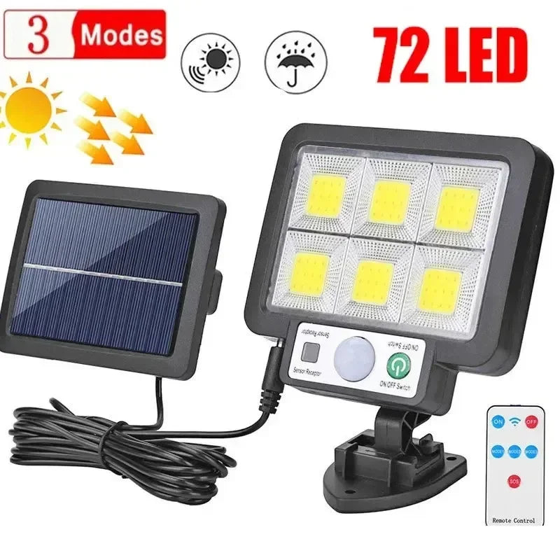 LED Solar Split Wall Lamp - Motion Sensor, 3 Mode Outdoor Waterproof Security Light for Garden & Street
