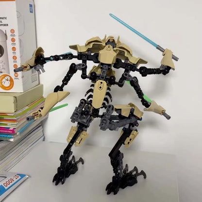 183pcs KSZ714 Star Anime Robot Action Figure – Grievous with Lightsaber Building Blocks Toy