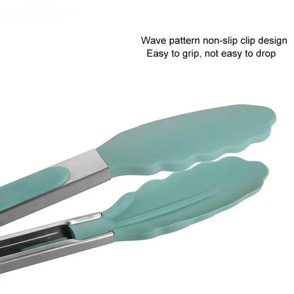 Versatile Non-Slip Food Grade Silicone Tong for BBQ & Kitchen - Creative Bread Serving Tool with a Secure Grip