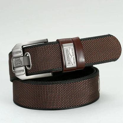 Men’s Canvas Pin Buckle Belt — Casual Retro Waistband Overalls Fashion Webbing Belt, High-Quality c032