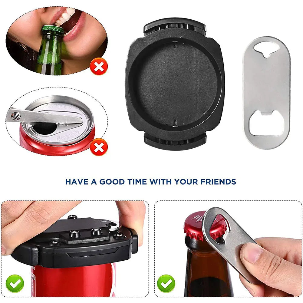 2-in-1 Stainless Steel Can Opener & Corkscrew – Portable Multifunction Bottle Opener for Beer & Drinks, 1/2 PCS